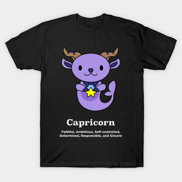 Capricorn Horoscope Zodiac Sign December January Birthday T-Shirt by TheBeardComic